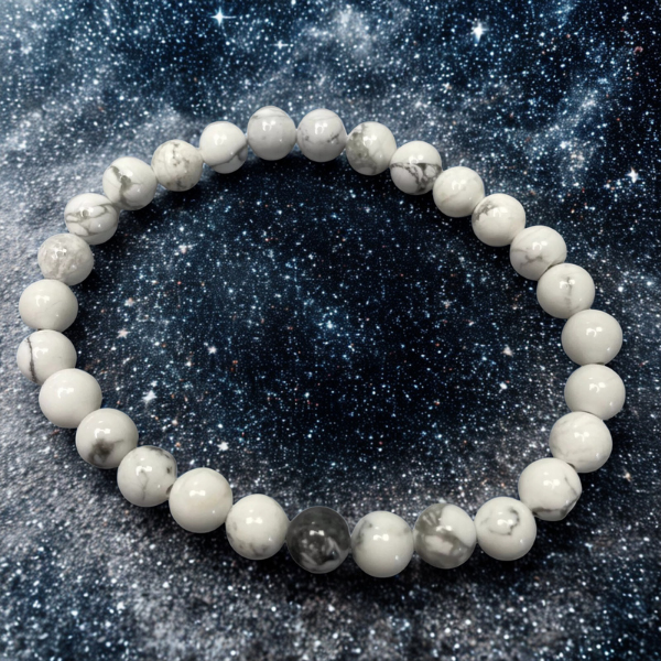 Pulsera de jaspe blanco para paz mental, equilibrio y armonía diaria